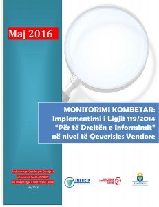 vleresimi kombetar 2016, zbatimin i ligji per te drejten e informimit, kopertina