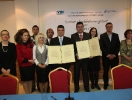 Local Elections '11, right mayor candidate in Korça, Andrea Mano signs Contract with Citizens for Good Governance, in a public event, organised by CPII